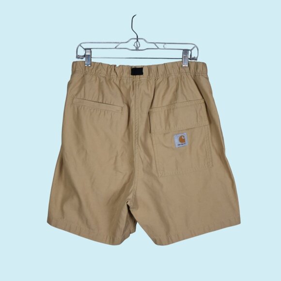 Carhartt WIP Shorts Men's Medium Hayworth Bourbon Rinsed Relaxed Fit Belt NWT - Picture 12 of 13